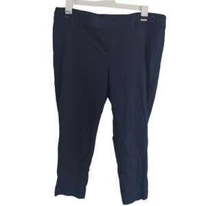 Maurices XXL Cropped Navy Blue Diamond Print Slacks